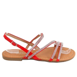 PA1 Sandales Corso Red en zircons cubiques rouge PA1 Sandales Corso Red en zircons cubiques rouge