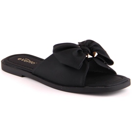 Chaussons plats femme avec nœud noir eVento 5479