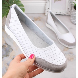 Ballerines femme en cuir blanc ajouré Filippo DP4524