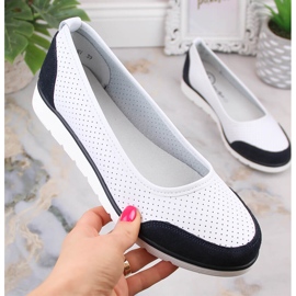 Ballerines femme en cuir blanc ajouré Filippo DP4524