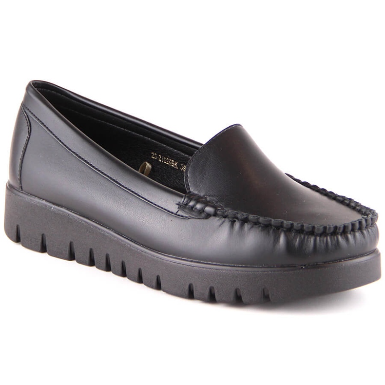Mocassins pour femmes sur la plate-forme noire Potocki YQ21020 le noir
