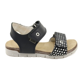 Bartek Sandales en cuir bleu marine des filles en points