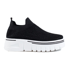 Chaussures de sport noires en textile à semelle épaisse de T.Sokolski