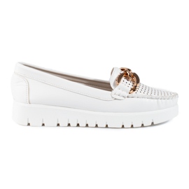 W. Potocki Mocassins à semelle épaisse avec chaîne Potocki blanc