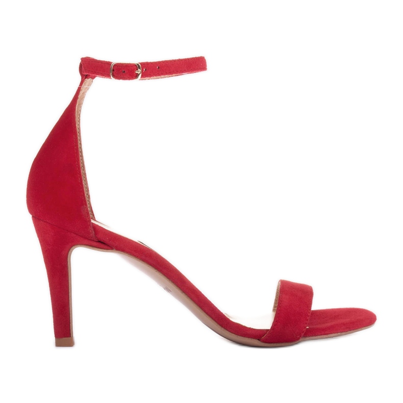 Marco Shoes Sandales élégantes en daim naturel rouge
