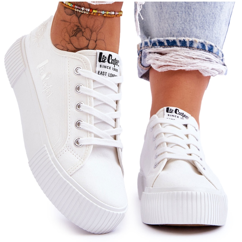 Baskets Plateforme Confortables Lee Cooper LCW-23-31-1806L Blanc blanche