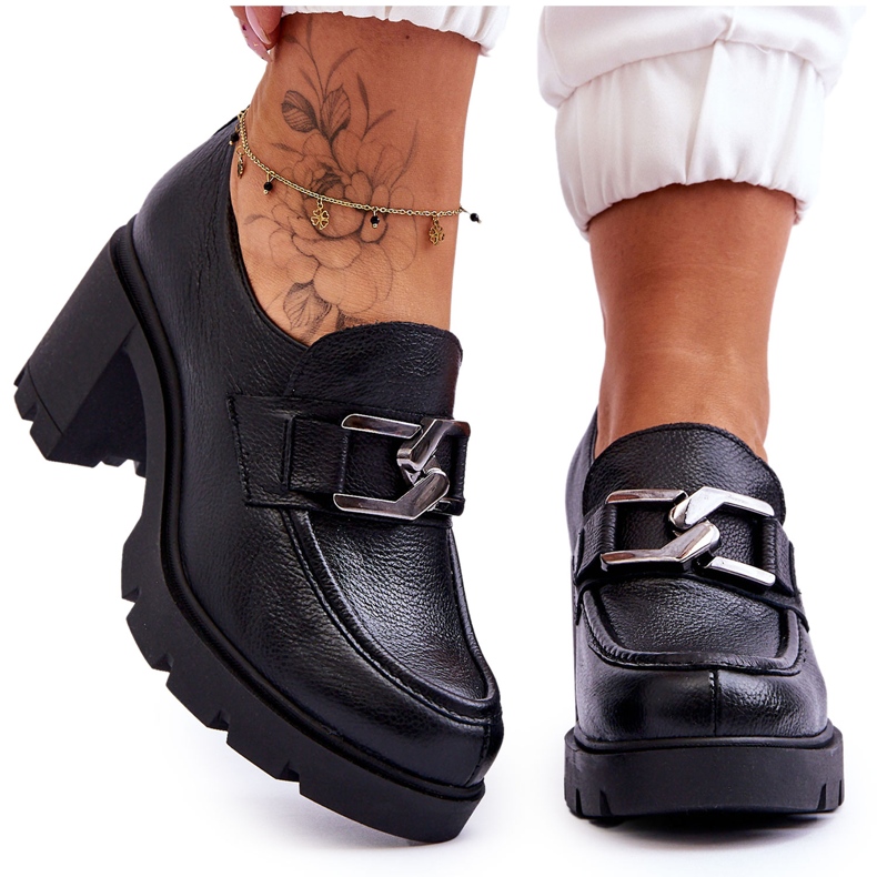 Lemar Brogues élégantes sur un talon avec décoration Harmell noire le noir Lemar Brogues élégantes sur un talon avec décoration Harmell noire le noir