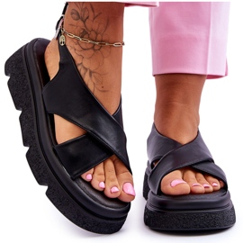 PE1 Sandales à plateforme Chester noires à la mode