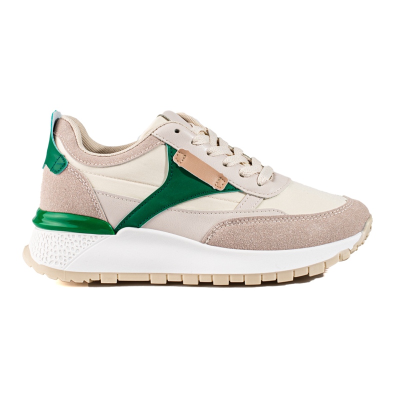 Chaussures de sport beiges à plateforme haute pour femmes de Shelovet