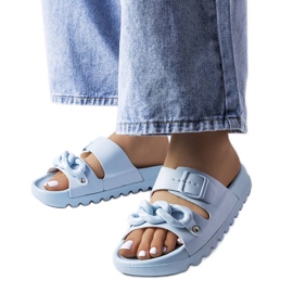 Claquettes en caoutchouc bleu Étoile
