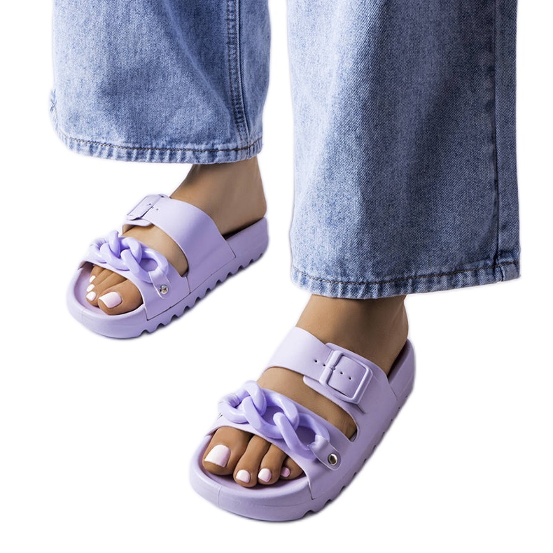 Chaussons en caoutchouc violet Étoile