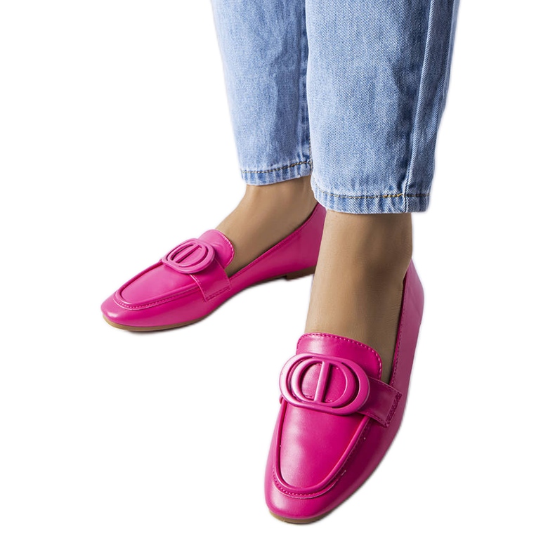 Mocassins roses à boucle Poissonnier