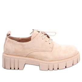 PA1 Mocassins à plateforme en daim de Amparo Beige