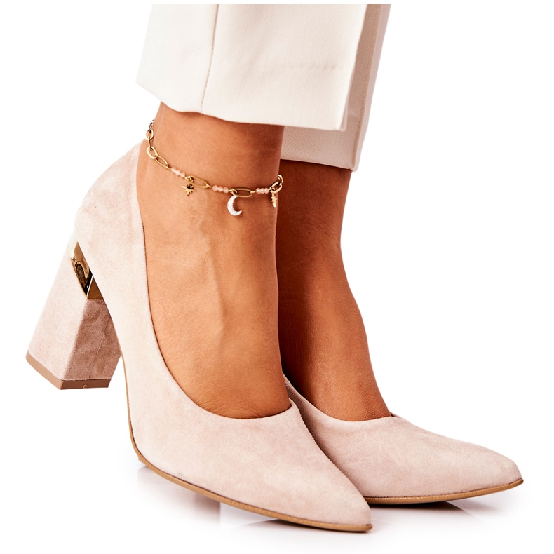 Lewski Shoes Escarpins Daim Lewski 3117 Beige