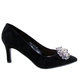 Breinne Clous en daim noir avec pierres