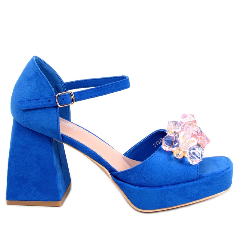 Sandales à talons larges avec pierres Mirella Blue bleu