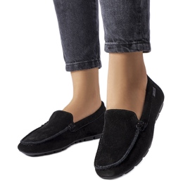 Mocassins en cuir noir Big Star JJ274654 le noir