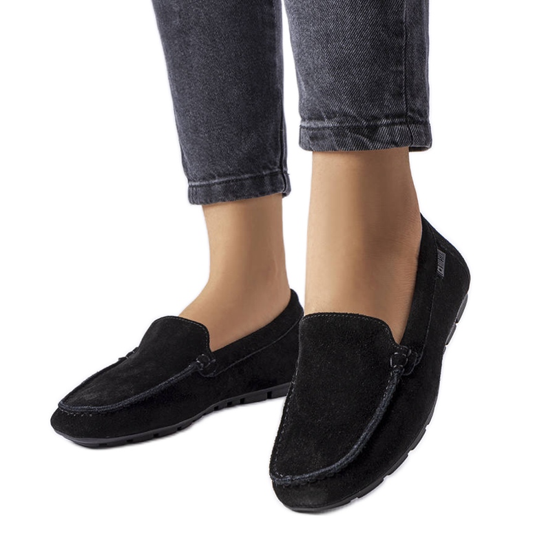 Mocassins en cuir noir Big Star JJ274654 le noir