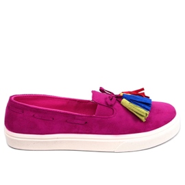 BM Baskets printanières Salma Fuchsia à pompons rose