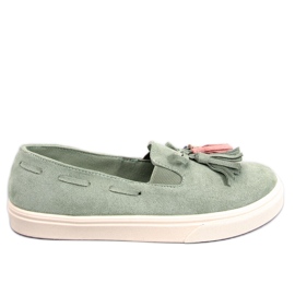 BM Baskets printanières Salma Green à pompons vert