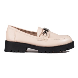 BM Mocassins femme sur semelle épaisse Shelovet beige