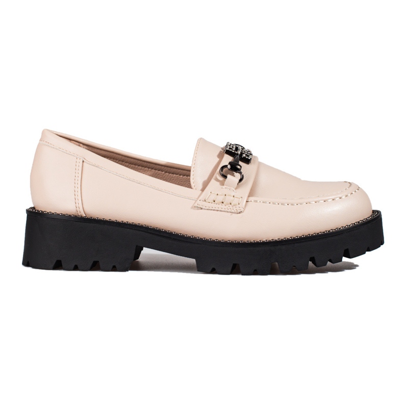 BM Mocassins femme sur semelle épaisse Shelovet beige
