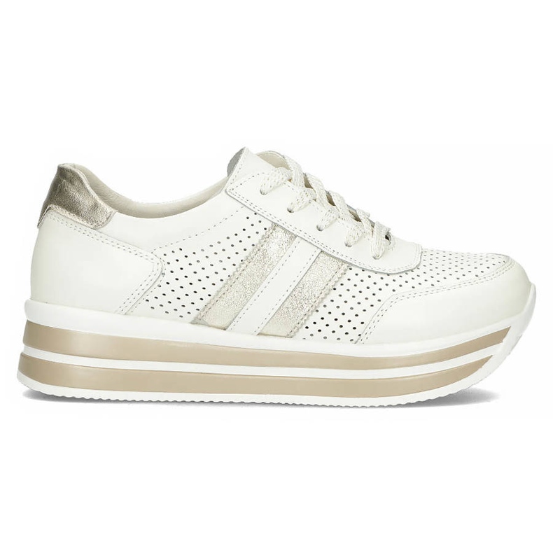 Baskets en cuir pour femmes sur la plate-forme blanc Filippo blanche