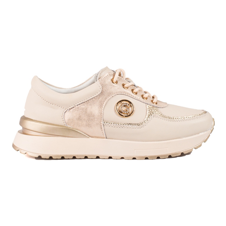 Baskets Shelovet en cuir beige, femmes