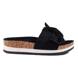 Chaussons plateforme daim femme Vinceza noir le noir