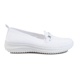 Mocassins femme Shelovet en textile blanc blanche Mocassins femme Shelovet en textile blanc blanche