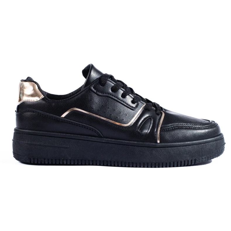 Baskets noires pour femmes sur la plateforme Shelovet le noir