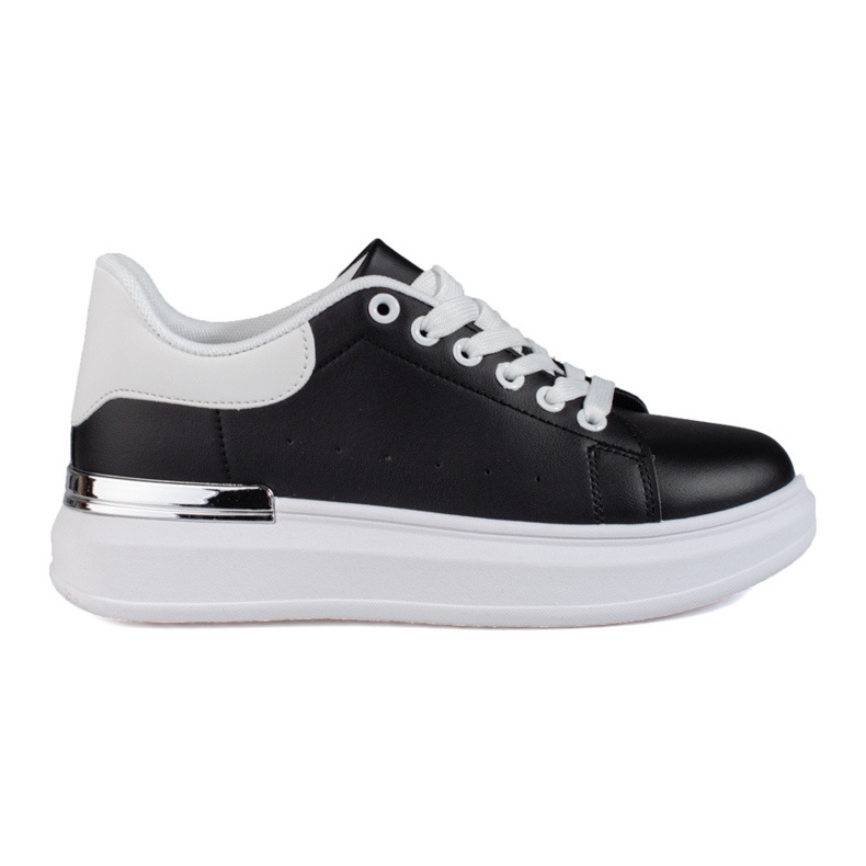 Chaussures de sport pour femmes sur une plate-forme haute Shelovet noir et blanc le noir