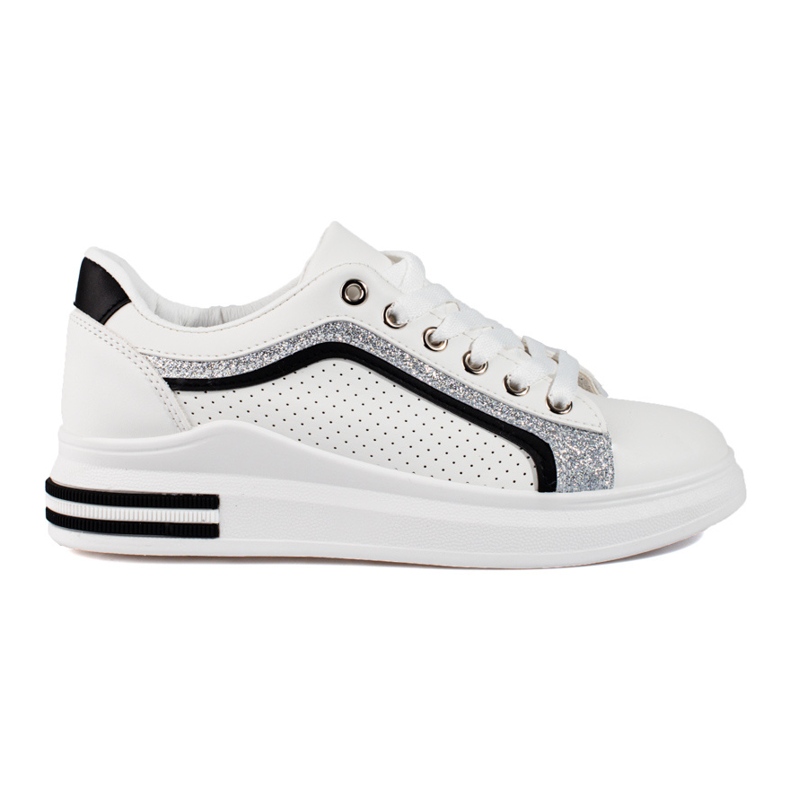 Baskets Shelovet pour femmes sur une plate-forme haute blanc blanche