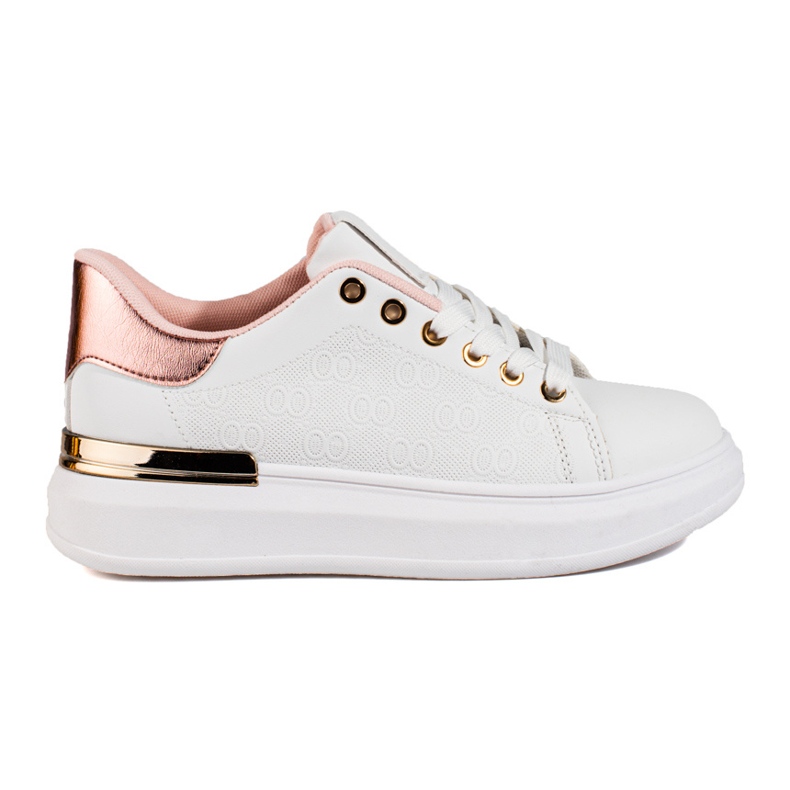 Baskets blanches Shelovet pour femmes avec insert doré Baskets blanches Shelovet pour femmes avec insert doré