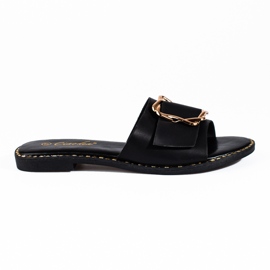Claquettes élégantes noires avec une boucle Shelovet