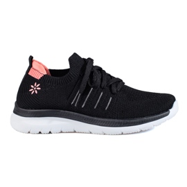 Chaussures de sport à lacets classiques noires Shelovet