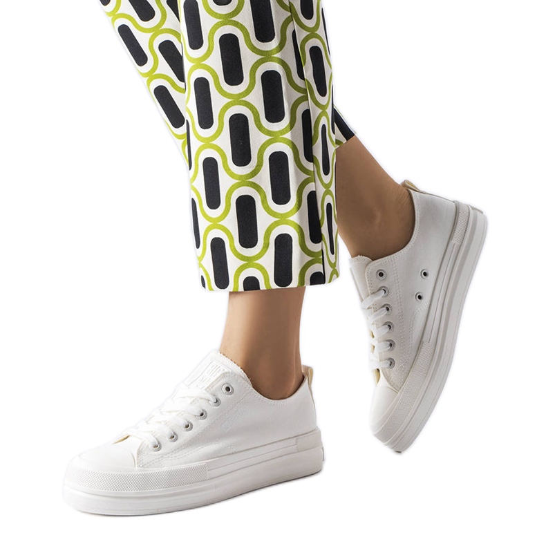 Baskets blanches à plateforme Big Star LL274968 Baskets blanches à plateforme Big Star LL274968