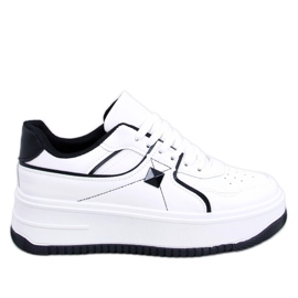 Baskets compensées Holmes BLANC/NOIR blanche