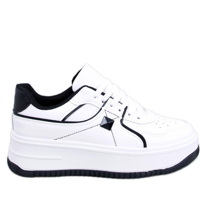 Baskets compensées Holmes BLANC/NOIR blanche