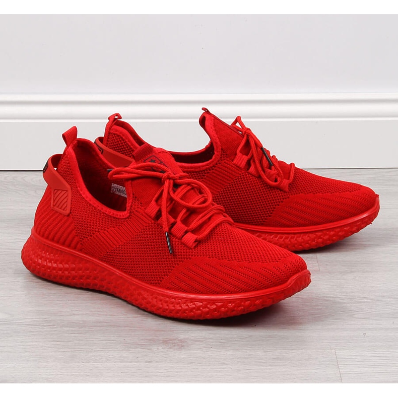 Chaussures de sport homme rouges avec filet NEWS