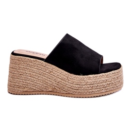FS1 Chaussons Compensés Et Plateformes Femme Noir Ysabel