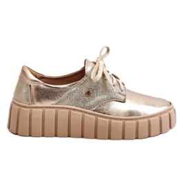 Lemar Chaussures à plateforme en cuir, doré