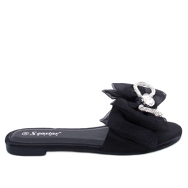 BM Monique Chaussons noeuds noirs