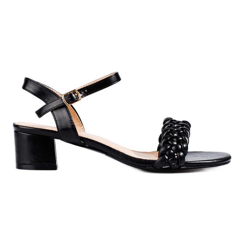 Sandales noires à petits talons de Shelovet le noir