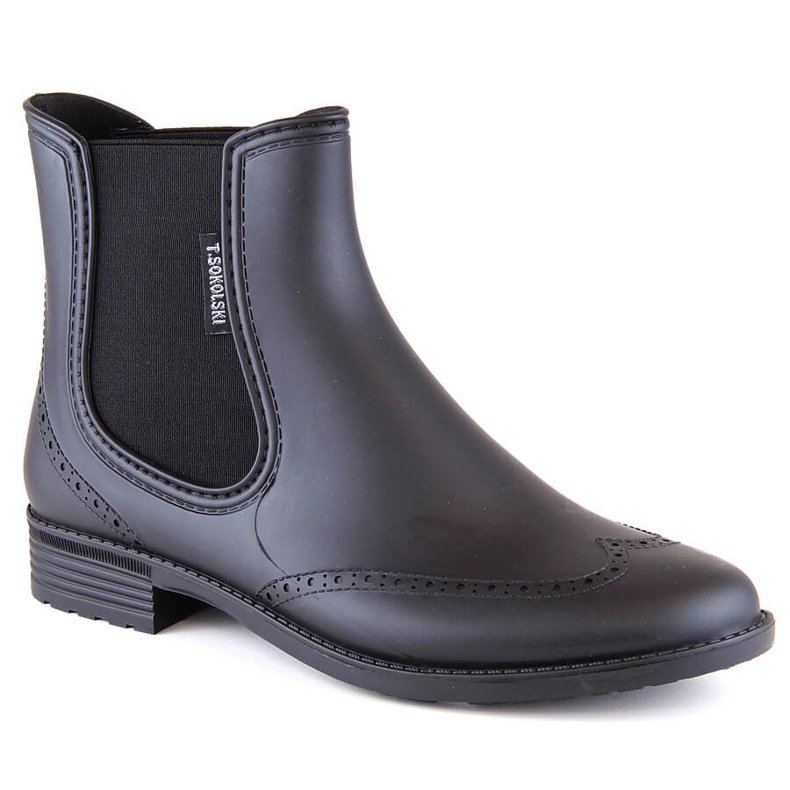 Bottines à enfiler imperméables femme noir T.Sokolski KAL23-01 le noir