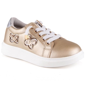 Evento Slip-on métallisées dorées fille Miss❤E