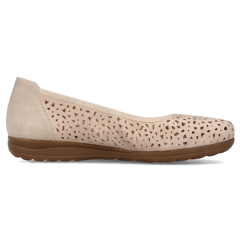 Slip-on femmes cuir beige ajouré Rieker L9365-61 Slip-on femmes cuir beige ajouré Rieker L9365-61