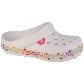Slides Crocs Crocband Collier extensible Jr 208270-94S blanc