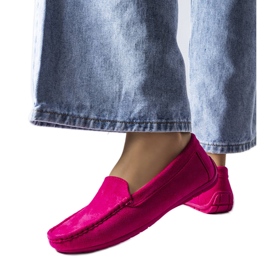 Mocassins roses à semelle cuir Souplet