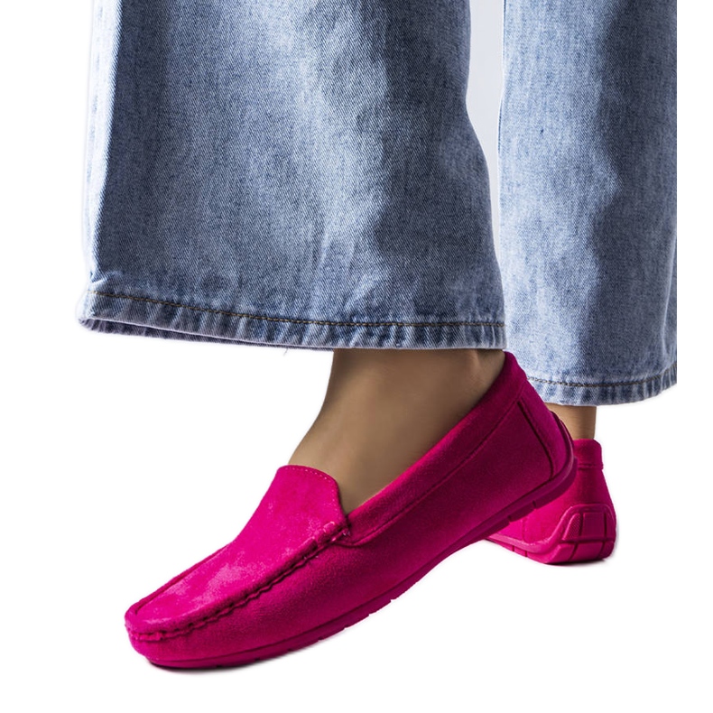 Mocassins roses à semelle cuir Souplet